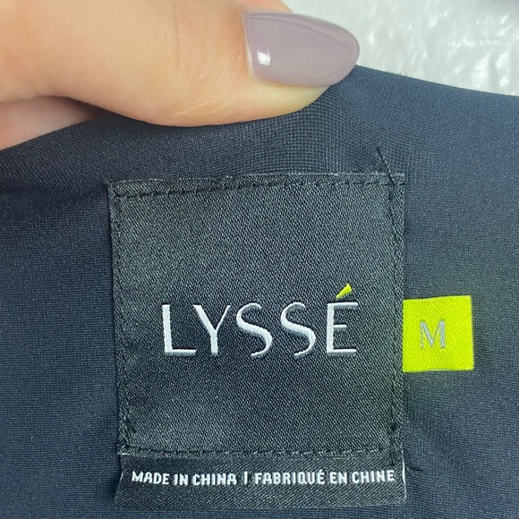 Lyssé black knit ruched bodycon stretchy midi dress size Medium - Picture 6 of 8